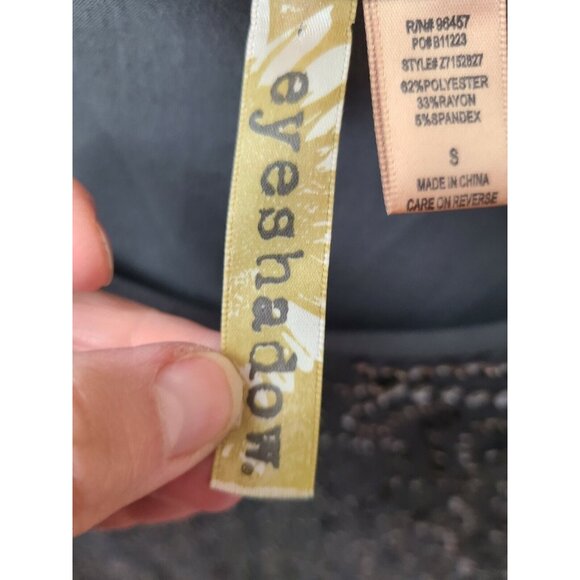 VTG Y2K Eyeshadow Womens Tunic Top Small Gray Sequined Dolman Sleeve Stretch - Picture 7 of 7